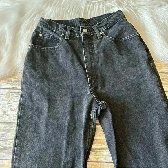 Vintage Anne Klein High Waisted Mom Jeans Black Sz 25 - Picture 9 of 10